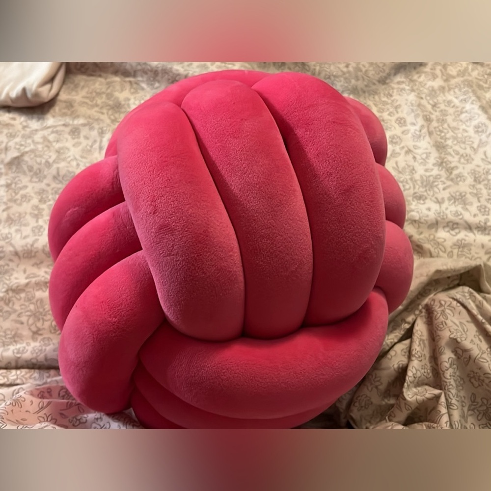 Knit Pillow Hot Pink